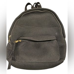 GARAGE 11x11 Black Mesh Backpack with two zipper pockets
